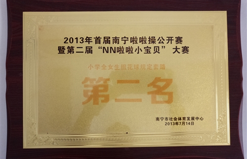 2013年南宁首届啦啦操公开赛暨第二届“NN啦啦小宝贝“大赛小学混合街舞规定套路第二名