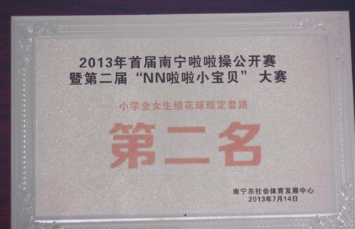 2013年南宁首届啦啦操公开赛暨第二届“NN啦啦小宝贝“大赛小学全女组花球规定套路第二名